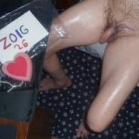 After my first toy play, I am sitting at my desk/PC with my legs spread apart... with lube upon my dick, hair and skin. Z50 camera was used.