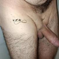 me revealing my dick with some cute "tattoos"