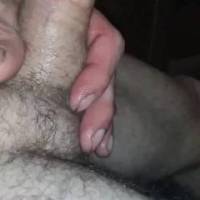 Up close good view of me stroking my hard little dick while imagining a random stranger I just met is pleasing me with her mouth
