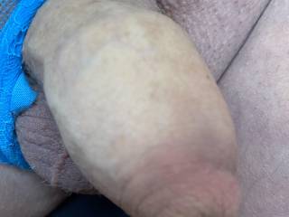 Always feel more comfortable in lacy panties… some precum in my foreskin!