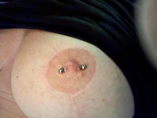 Big pierced nipple