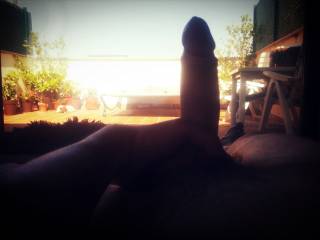 Getting hard outdoor. Do you want to stop over my roof terrace?