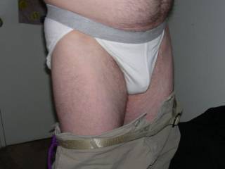 A side view close up of my white undie on February Th of 2008