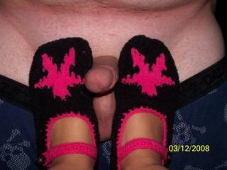 my wife and her new slippers u like