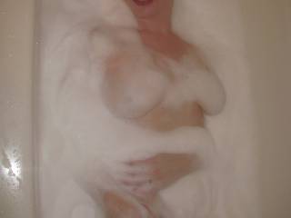 My wife in the bath