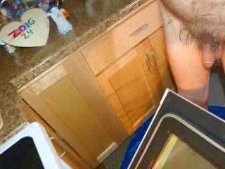 A standing frontal of my dick with my oven door open on October the 3RD. Camera used FZ 150.