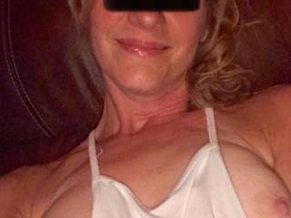 tits out tuesday 😃 wearing this shirt out with no bra gets me some serious attention 😃