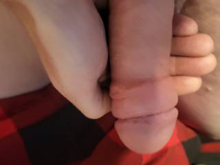 Here\'s the after affects of my pumped cock.