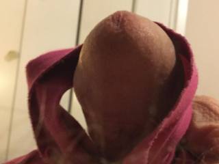 Masturbating with panties.