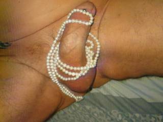 Pearl Necklace on my Cock