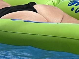 Wedging that bathing suit up the crack of  her ass !!!