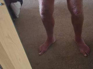 Getting my dick ready after my friend has has opened his wifes tight pussy up for my thick cock you can hear her in the background.