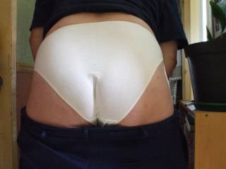 My ass in tight white panties,It needs using please!