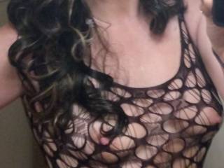 Just bought a new sexy bodysuit. I love the way my nipples stick out, don\'t you?