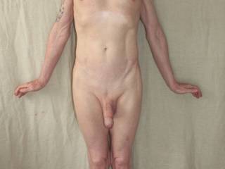 Shaved and naked..