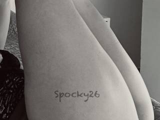 Legs up teasing hubby while he’s coming from the shower