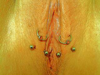 Sexy piercings that pussy looks great