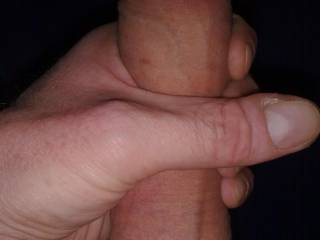 The first strokes on my newly shaved cock