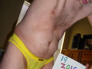 A partial body frontal view as I stand near my bed & wearing my undie... Z4 camera was used.