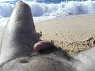 naked on the beach. who wants to join me?