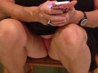Up skirt while on phone