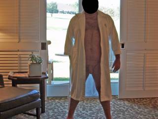 Weekend getaway at a luxury resort. Hubby posing nude for me!
