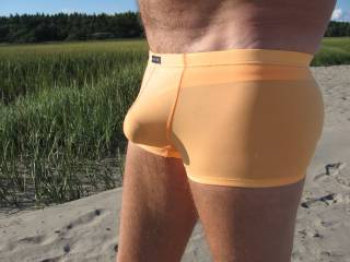 at Popham Beach Maine with my sexy beachwear and thong!