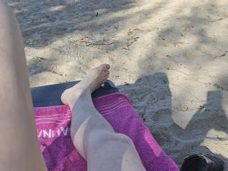 on a nudist beach