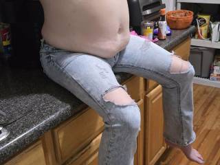 My man put me up on the counter and then had some fun with me.