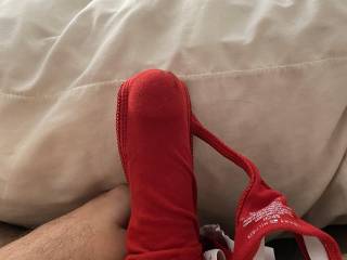 Using another man’s wife’s panties for him.
