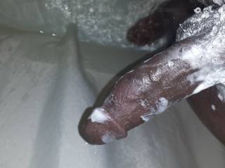 Soapy dick in shower