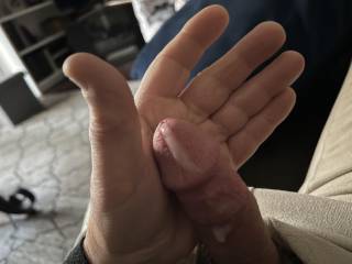 Finished my orgasm and gave my cock a high 5!
