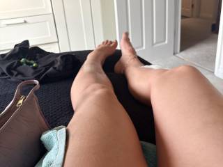 Fresh out the bath and laid on the bed, pussy aching to be fucked