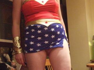 pussy peaking out under my skirt, like the wonder woman outfit?