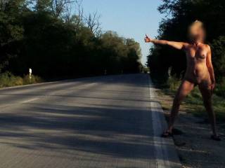 Flashing naked on the road side - Will you notice me?