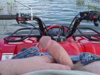 Rode my 4 wheeler down to the lake and got alittle horny, so i had to pull it out and play.