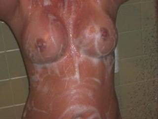 Not sure, but I would love to help her in the shower, get clean, and then get her dirty all over again!!!