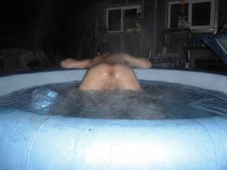 bent over in the \'soft\' tub