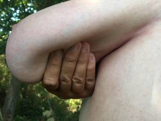 3 of 4 - offering right tit, in close-up