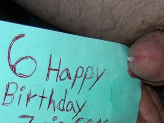 My fluid is oozing towards the Zoig.com 6th Happy Birthday card