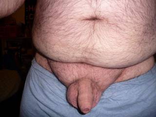 how'd you like that hairy belly, cock and balls ;)