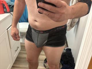 Just out of the shower