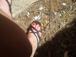 my feet outside