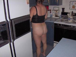 Hubby taking pics in kitchen!