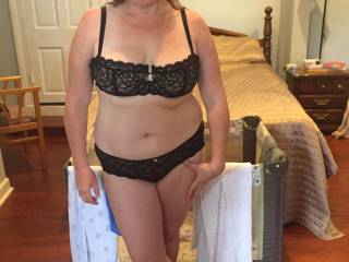 A rare, goofy lingerie shot