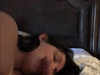 Hubby left his buddy in the living room, headed to the master bedroom with his cock out and I always rather feel their cum inside me, I don’t mind swallowing a nice load for me!