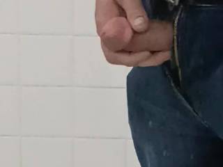 Jacking off in the women\'s restroom at work