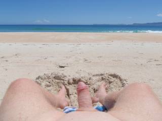 laying on beach on summers day