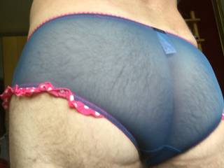 Trying on the wife’s panties. X