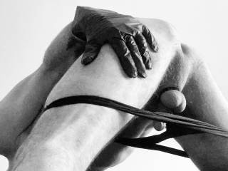 in black panties from behind